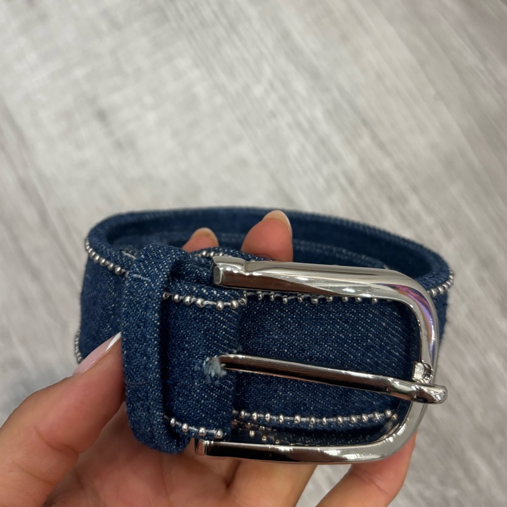 Desigual Denim Belt with Silver Buckle